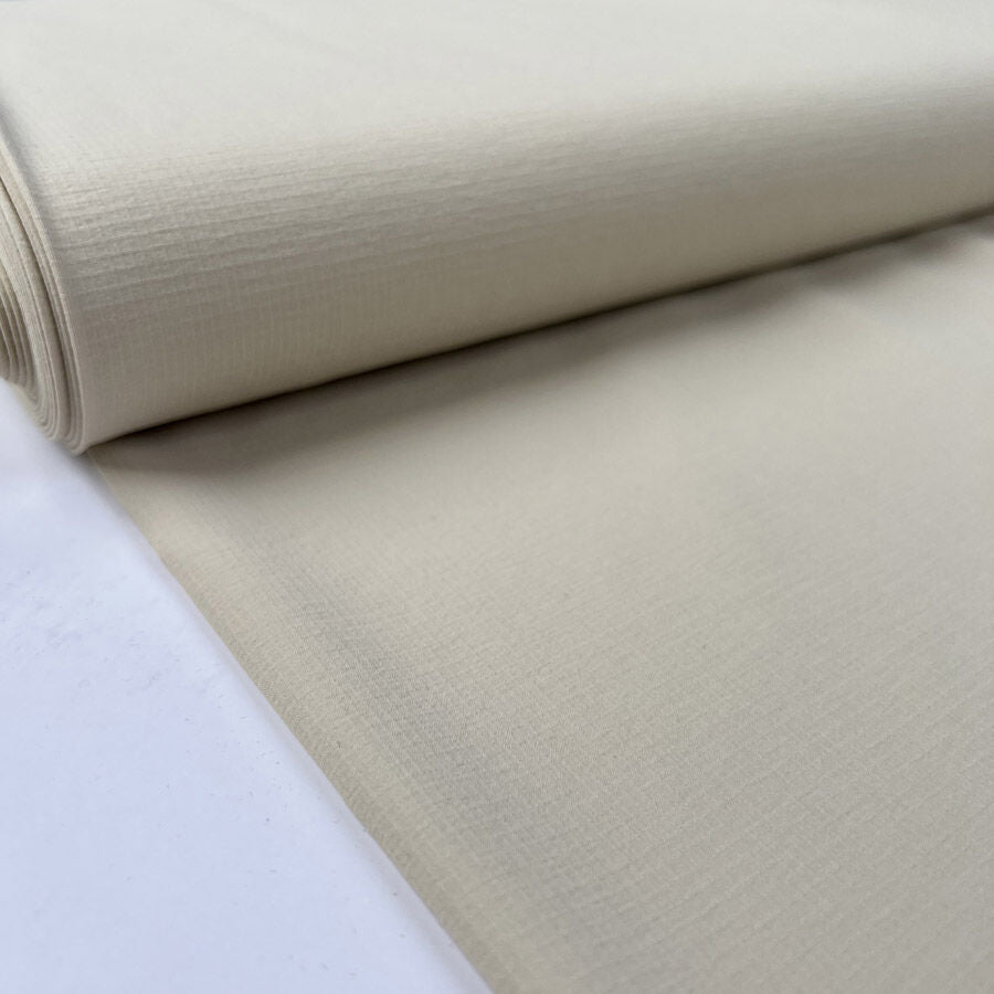 Keswick Ripstop Cream Nylon Elastane Plain Woven Water Resistant Coating Fabric Bolt