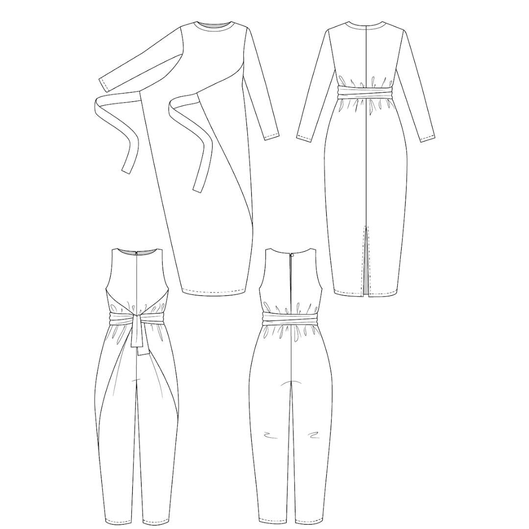Named - Kielo Wrap Dress & Jumpsuit Pattern (UK 4-28)