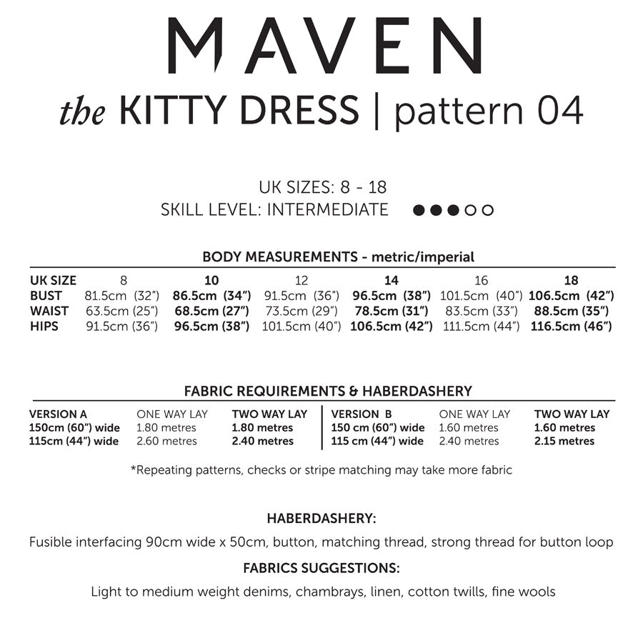 Maven - Kitty Dress Sewing Pattern