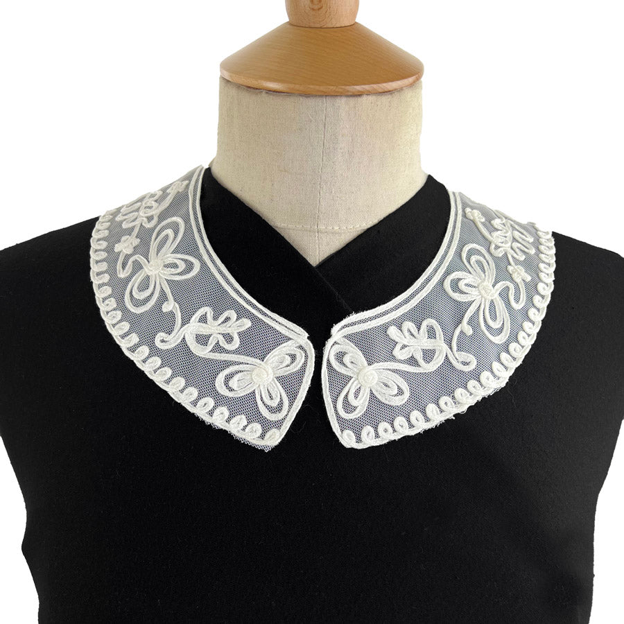 Embroidered Collar - Ava - Ivory