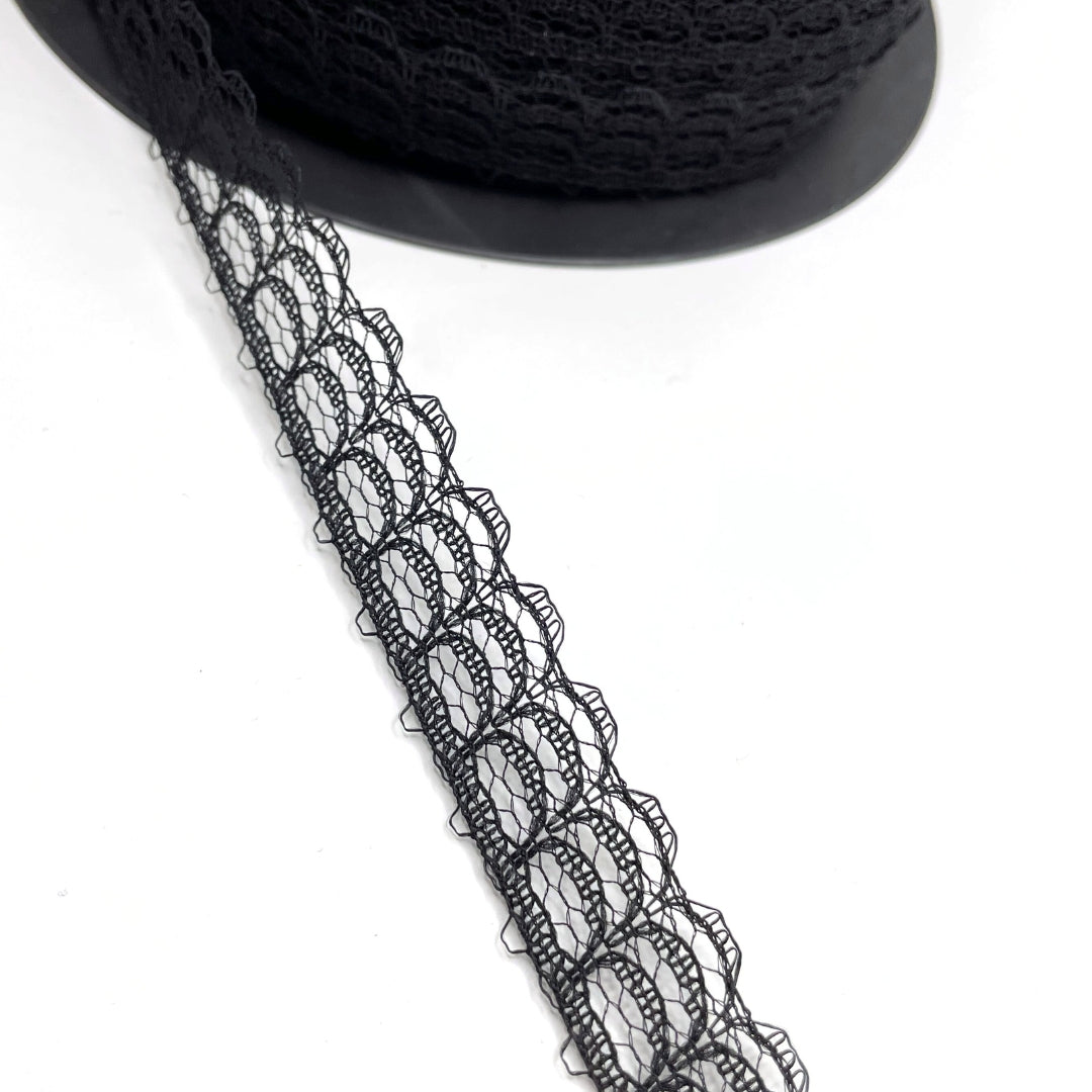 Lace Trim Edging - Holly - Black