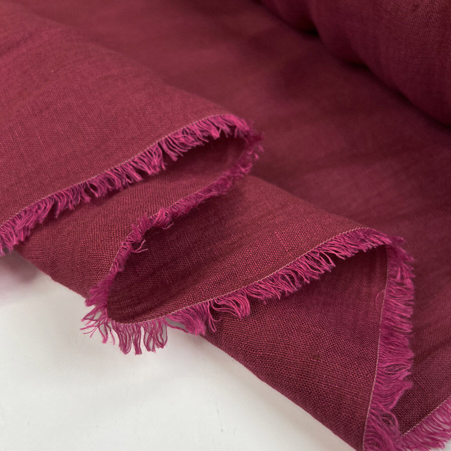 Lampone Linen Italian Pink Woven Shirting Fabric Fold