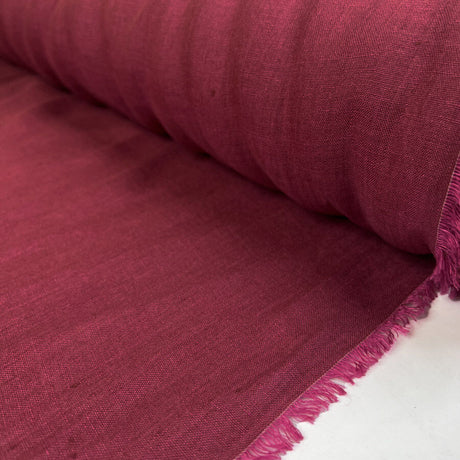 Lampone Linen Italian Pink Woven Shirting Fabric Roll