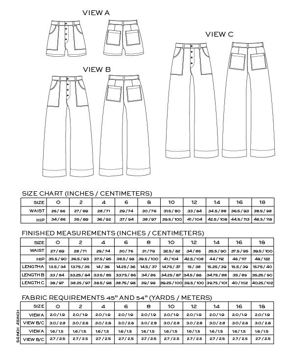 True Bias - Lander Pant & Short Pattern (Sizes 0-18)