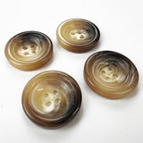 Pack of 4 Brown Horn Effect Plastic Buttons (30mm)