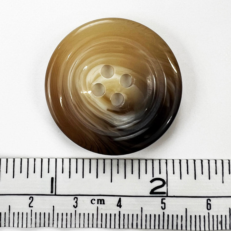 Pack of 4 Brown Horn Effect Plastic Buttons (30mm)