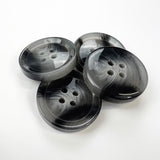 Pack of 4 Grey Horn Effect Plastic Buttons (24mm)