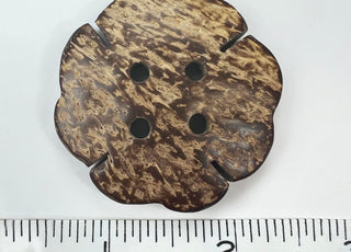 Large 50mm Coconut Buttons Floral Pk10 Size
