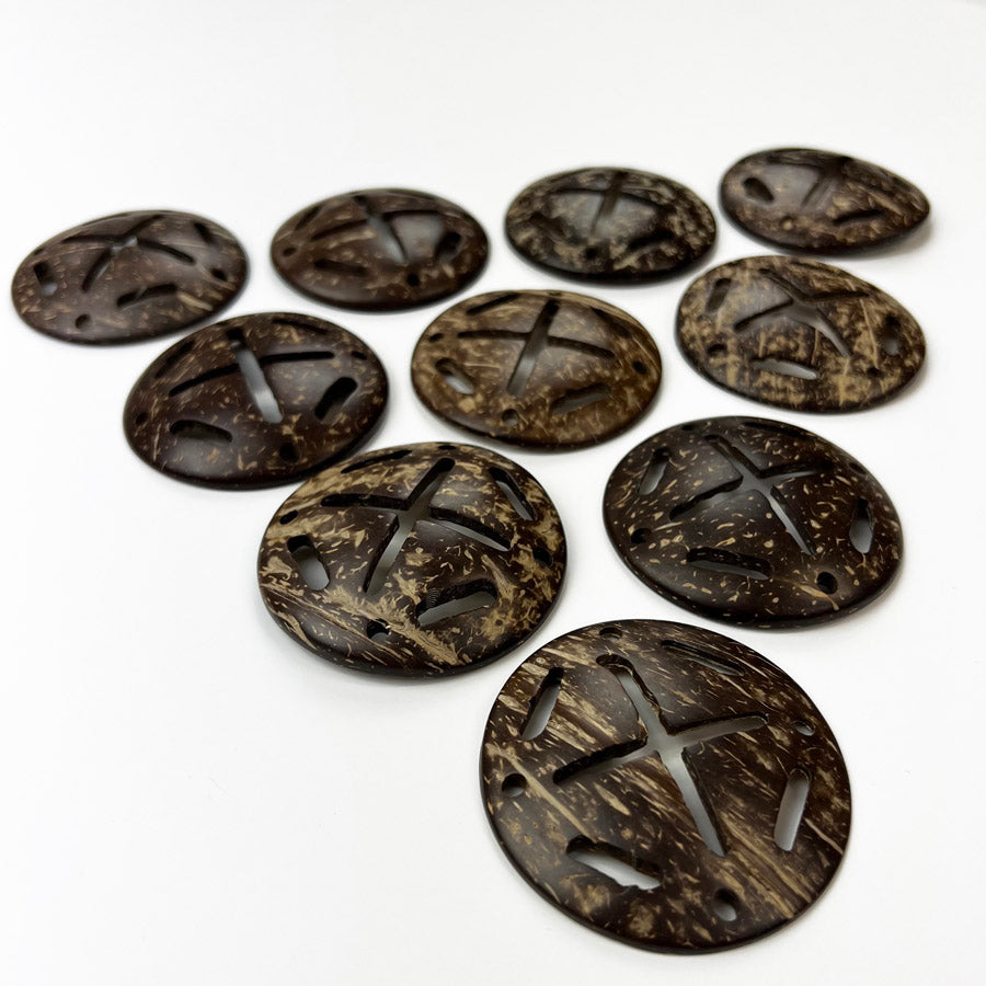 Pack of 5 Handmade Coconut Shell Scarf Rings (60mm)