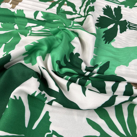 Light And Lush Canopy Clash Green White Viscose Twill Turkish Fabric Cu F55B7E3C 062D 4Dfe B6Bd 527Bce703Ceb