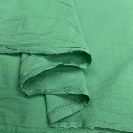 Lightweight Vintage Cotton Apple Green Plain Woven Shirting Fabric Fold