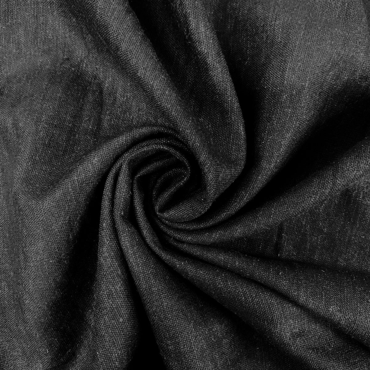 Remnant - Linen Mix - Black (1.25m)