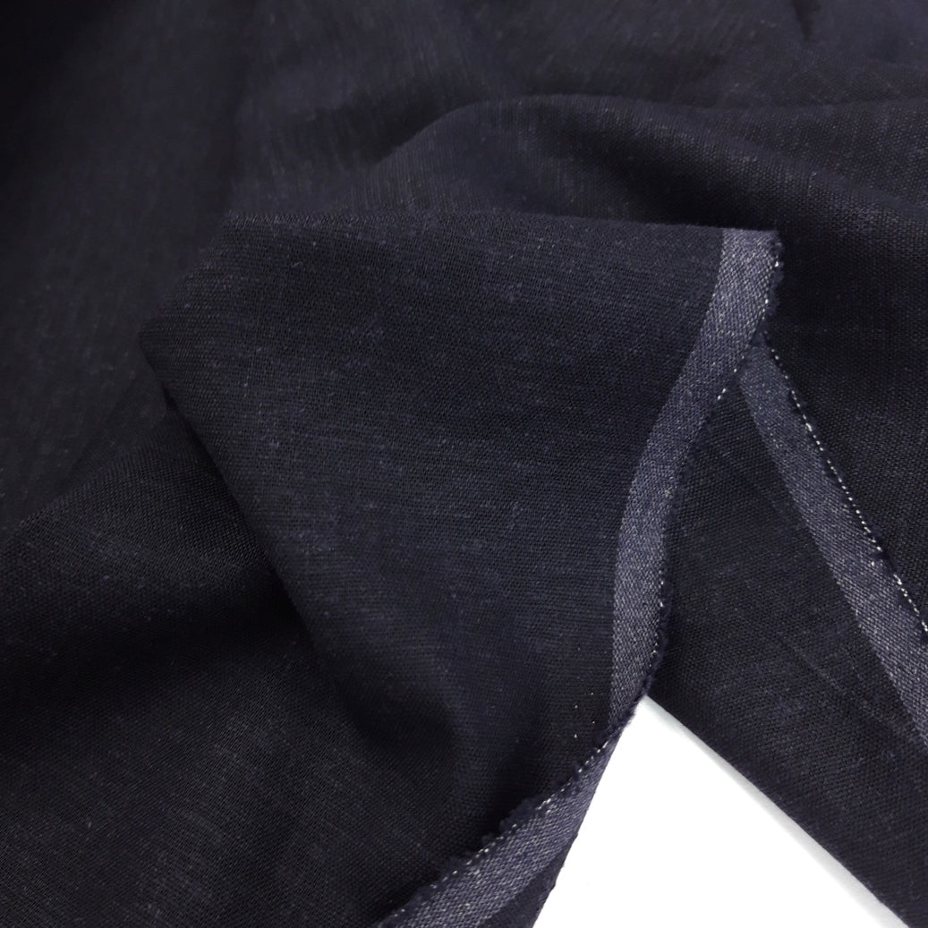 Linen Mix - Deepest Darkest Navy