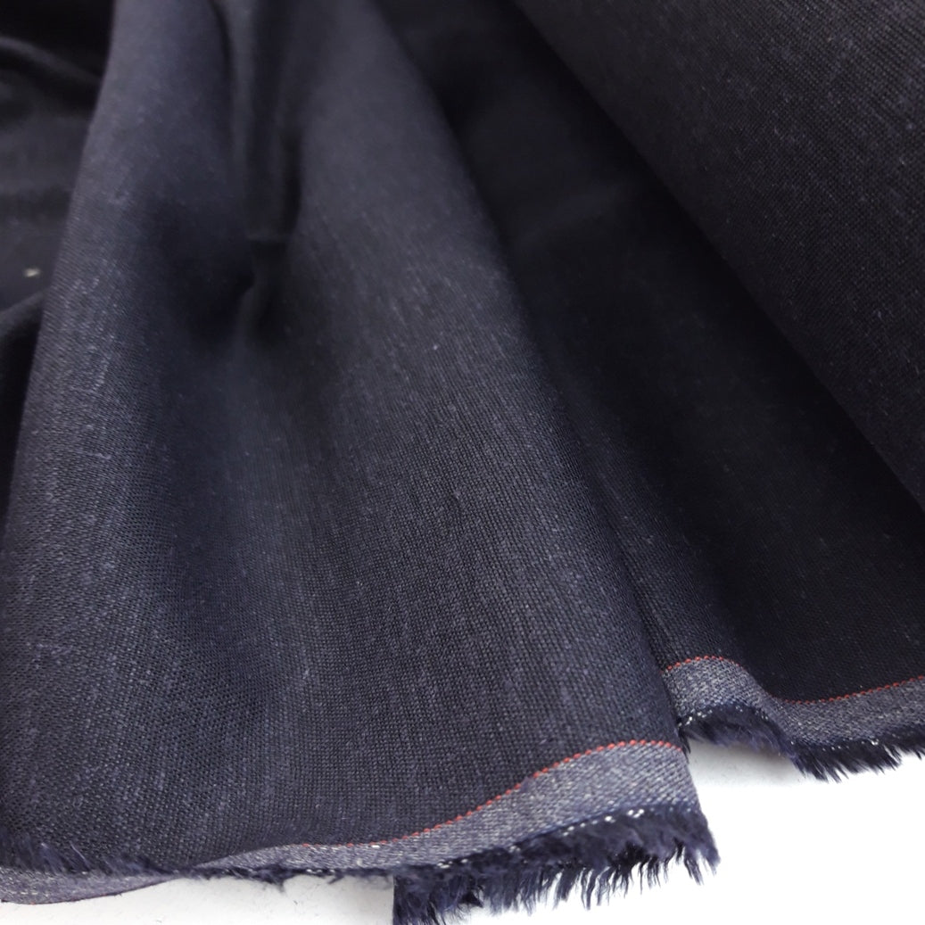 Linen Mix - Deepest Darkest Navy
