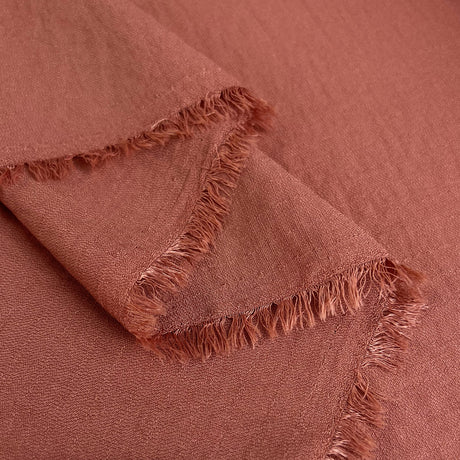 Linen Look Dusky Coral Polyester Dress Fabric Fold