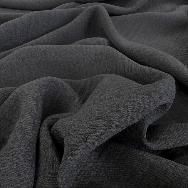 Linen Look Grey Polyester Dress Fabric