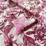 Linen Viscose Slub - Butterfly - Pink