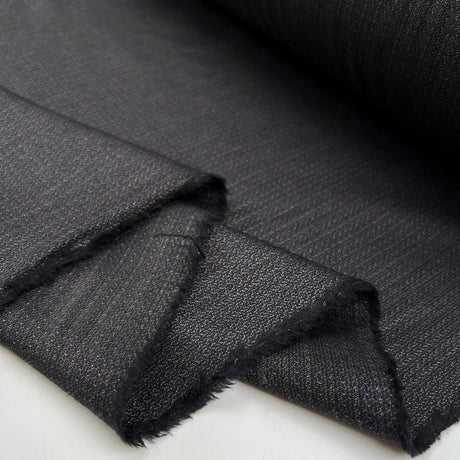 Lorenzo wool navy fine patterned italian suiting fabric fold