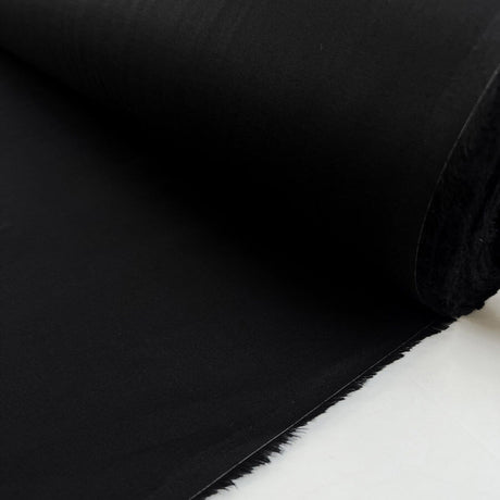 Lovely Lawn Black Cotton Deadstock European Woven Dress Fabric Roll