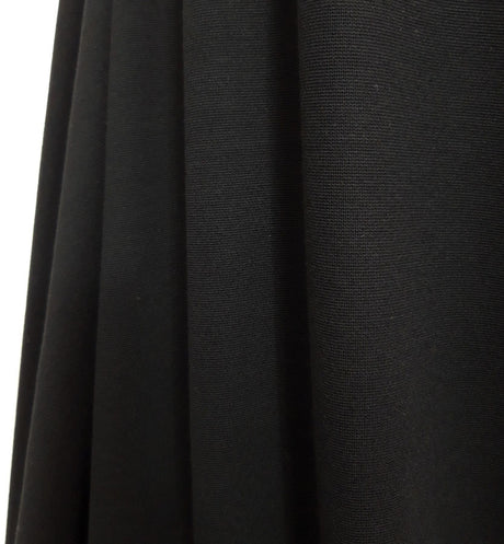 Luxury Ponte Black Plain Double Knitted Viscose Elastane Jersey Dress Close Up Drape Fabric Photo