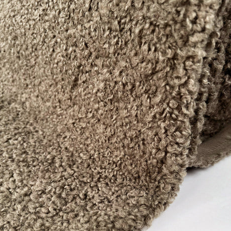 Luxury Heavy Boucle Camel Brown Soft Polyester Coating Fabric Roll
