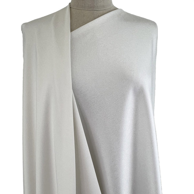Luxury Satin Backed Crepe Ivory Dress Fabric Front