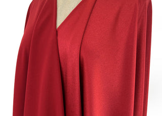 Luxury Satin Backed Crepe Red Dressmaking Fabric Side