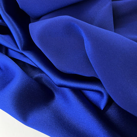Luxury Satin Backed Crepe Royal Blue Dressmaking Fabric