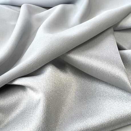 Luxury Satin Backed Crepe Silver Dressmaking Fabric