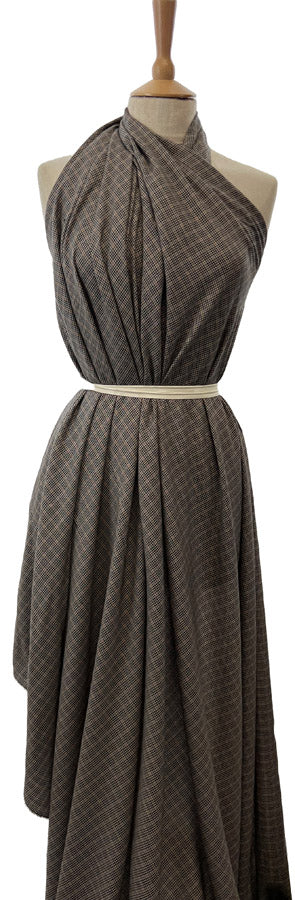 Lyocell Oh So Nice Turkey Check Black Grey Orange Soft Shirting Fabric Mannequin