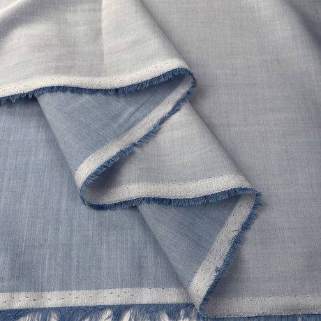 Lyocell Shirting Sky Blue Chambray Woven Fabric Fold