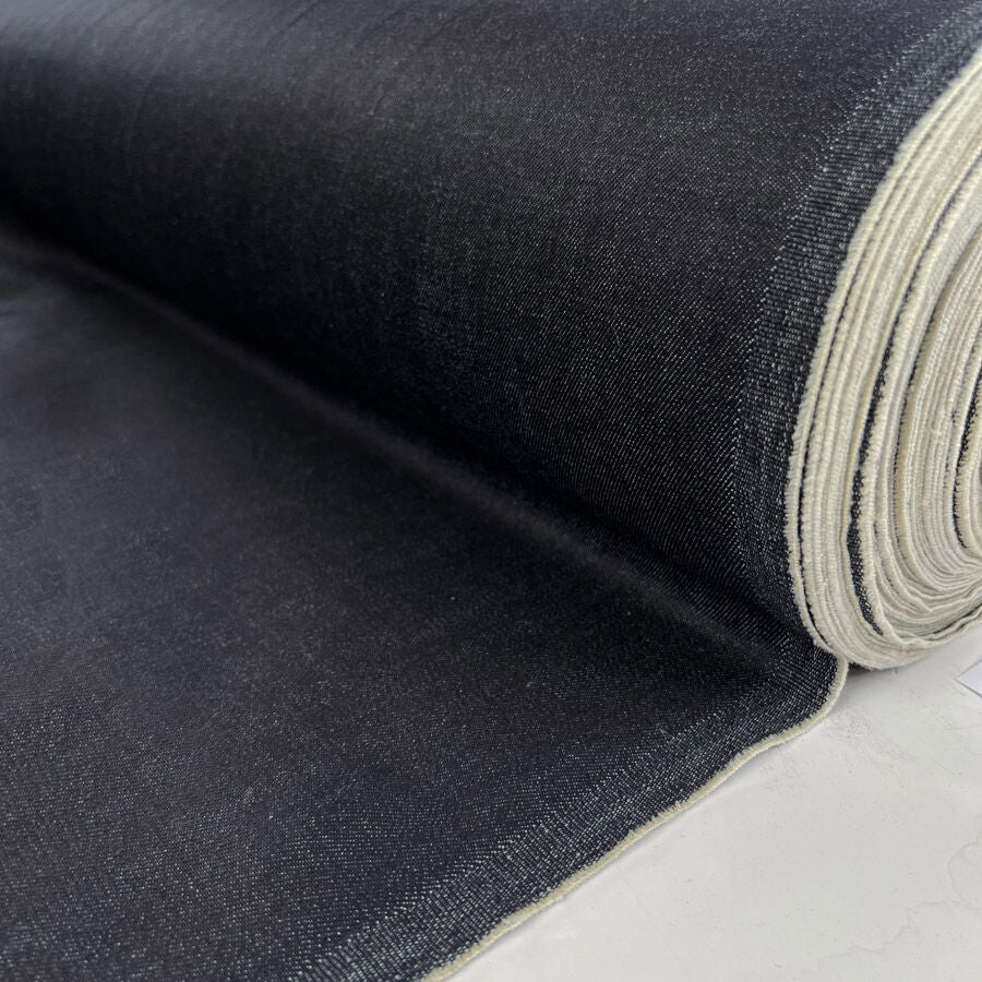Mad Max 13 5oz Dark Blue Denim Cotton Elastane Stretch Woven Jean Fabric Roll