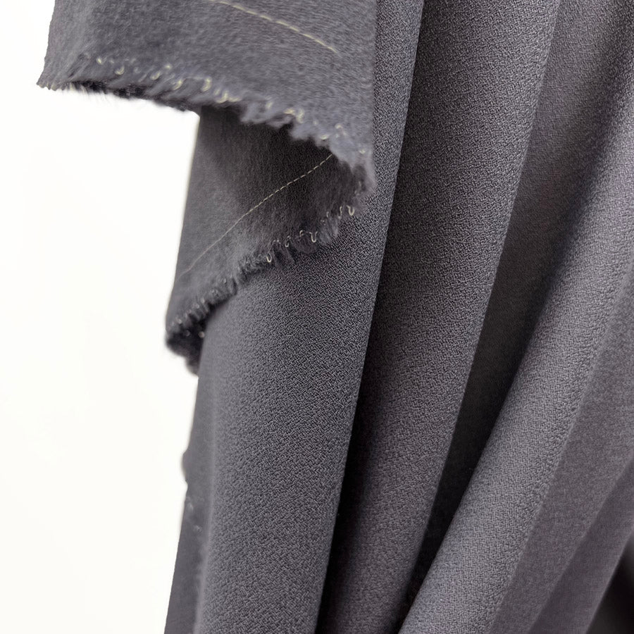 Made In Lancashire Pure Wool Crepe Dressmaking Fabric Grey Hang