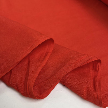 Maeve Red Viscose Elastane Stretch Woven Dress Fabric Fold