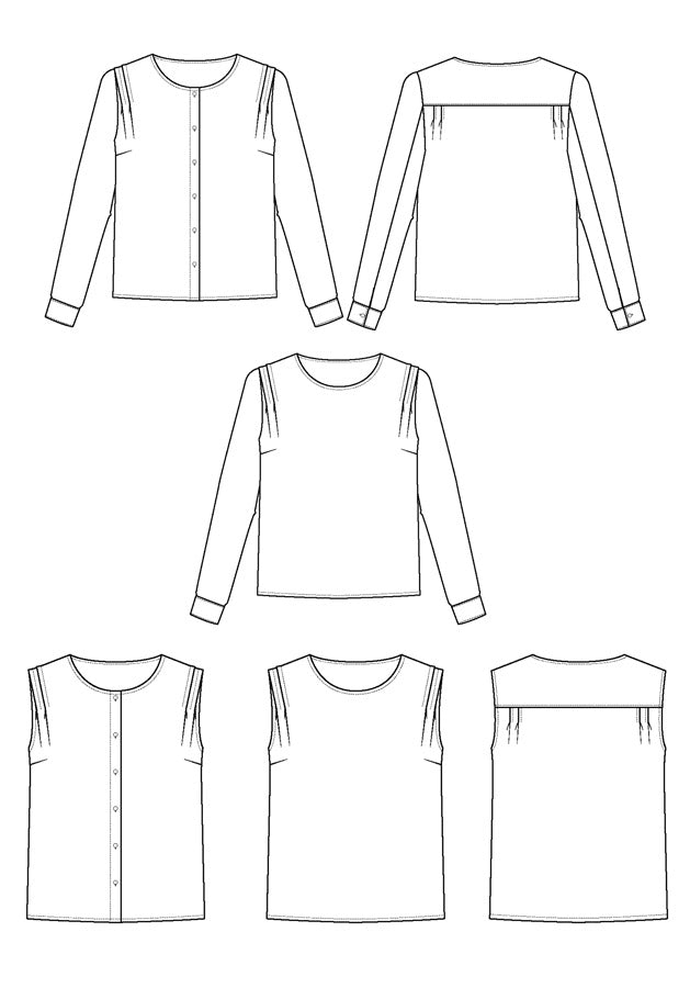 Maison Fauve Bellini Blouse Sewing Pattern Sketch