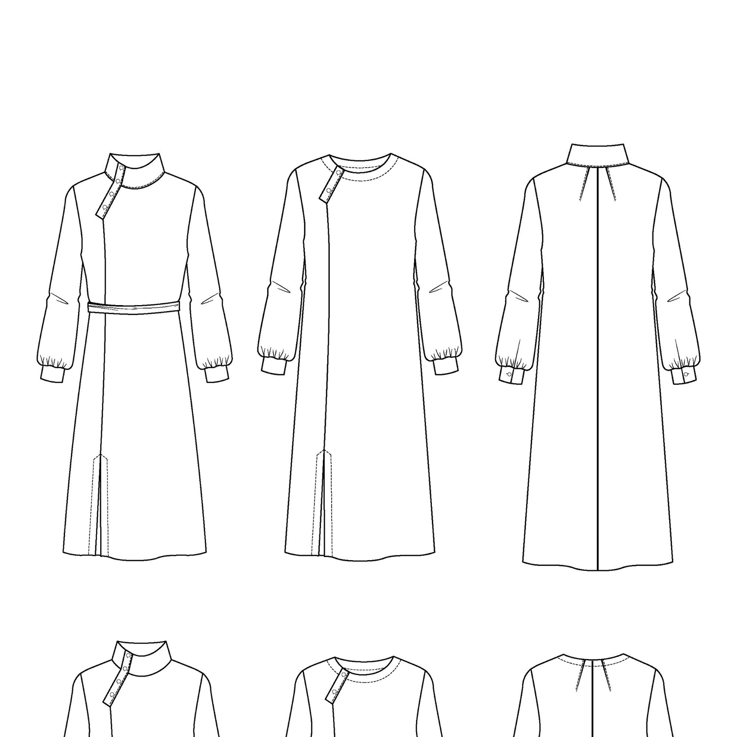 Maison Fauve Soliflore Dress Blouse Pattern Sketch