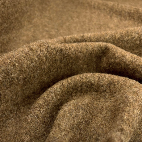 Marled Brown Knitted Wool Nylon Coating Fabric  Ruff Caramel Cu2