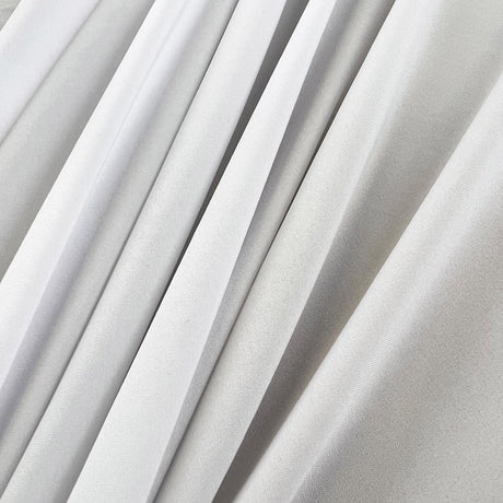 Marlena White Fine Polyester Elastane Woven Lining Fabric