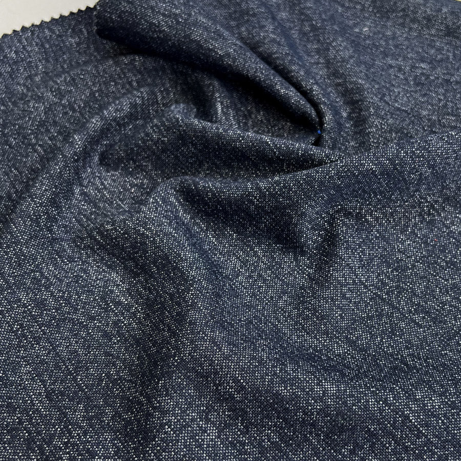 Marley Cotton Polyester Elastane Navy Marl Knitted Jersey Fabric