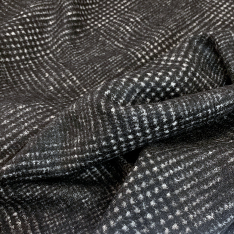 Italian Deadstock Wool - Black Big Check