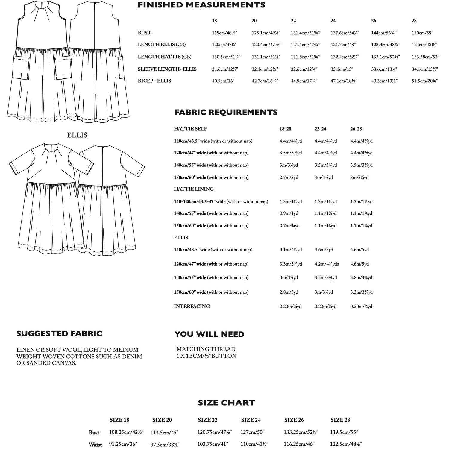 Merchant & Mills - Ellis & Hattie Dress Pattern (UK 18-28)