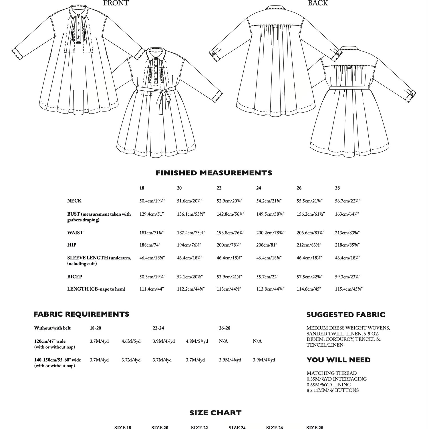 Merchant & Mills - Cawley Dress Pattern (UK 18-28)