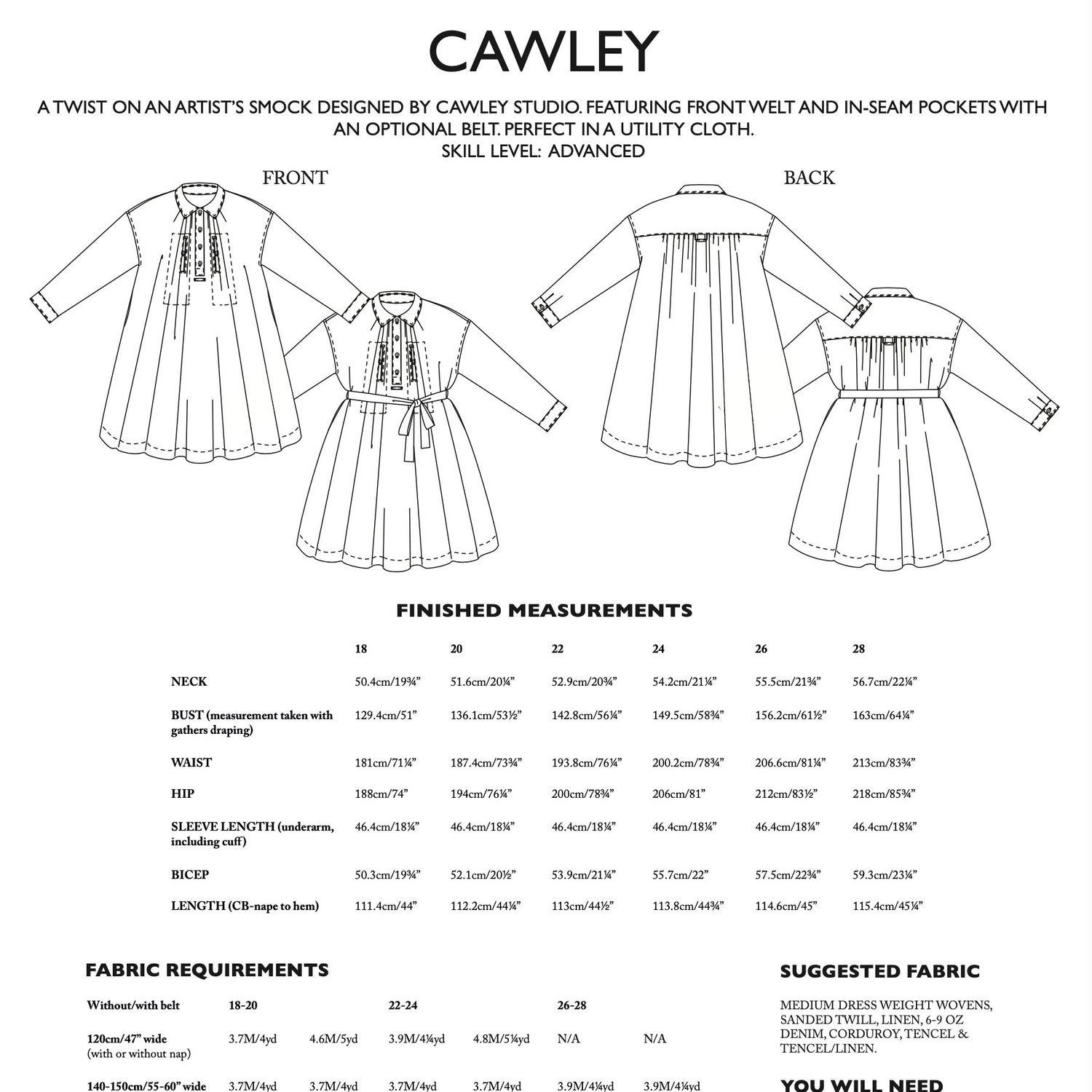 Merchant & Mills - Cawley Dress Pattern (UK 18-28)