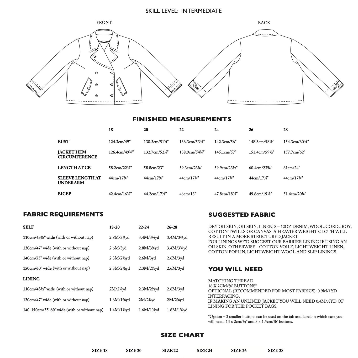 Merchant & Mills - Denham Jacket Pattern (UK 18-28)