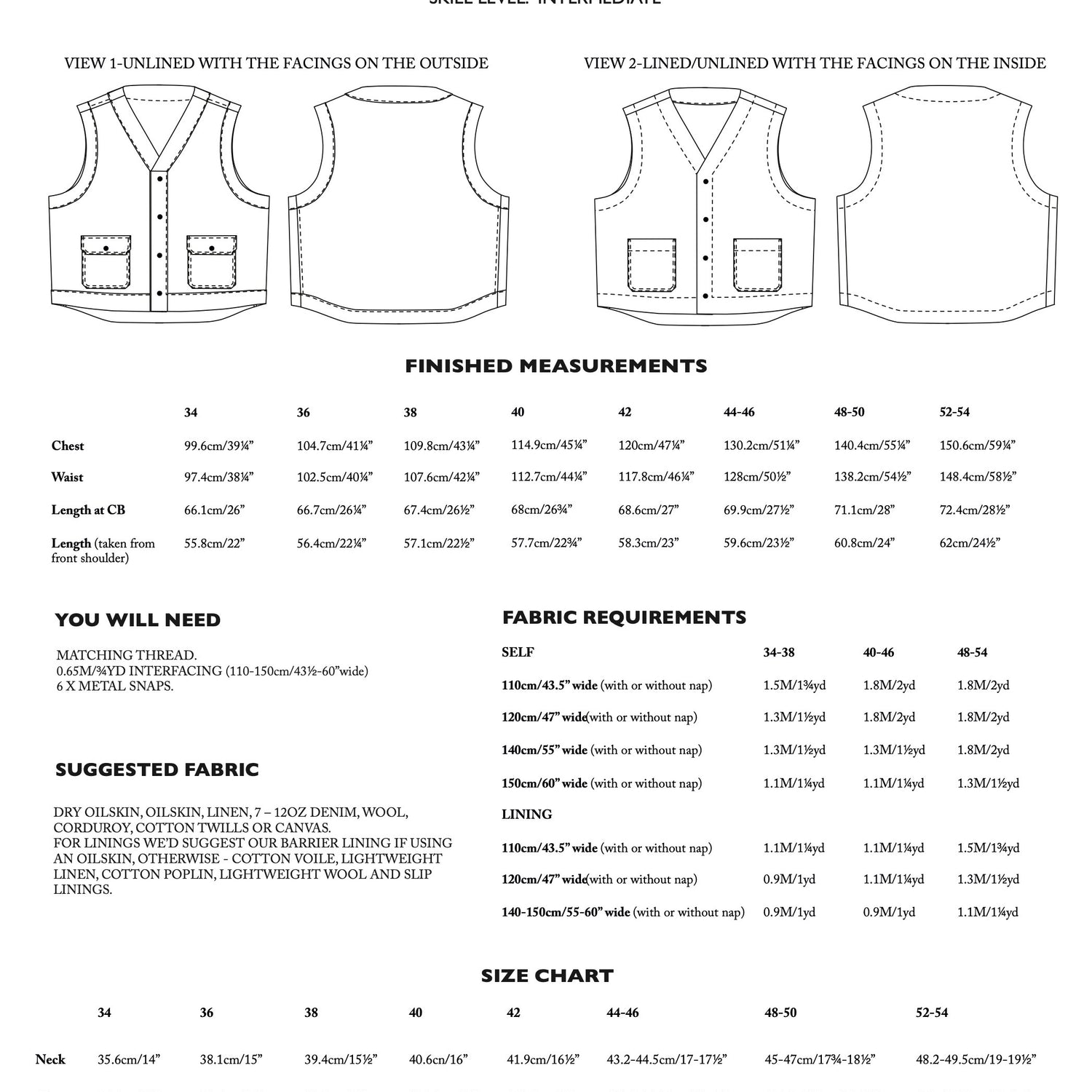 Merchant & Mills - Men’s Billy Gilet Pattern (UK 34-54)
