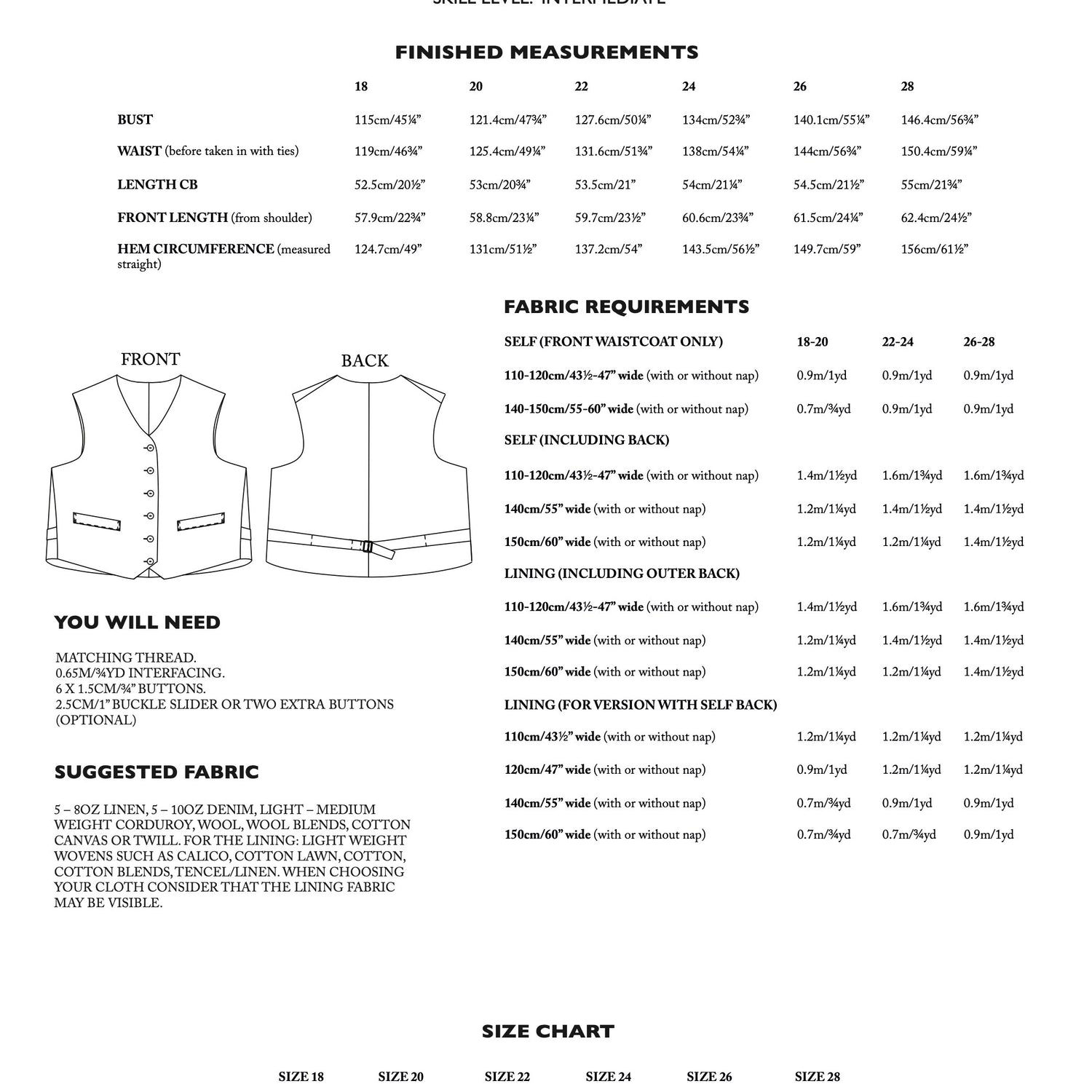 Merchant & Mills - Miller Waistcoat Pattern (UK 18-28)