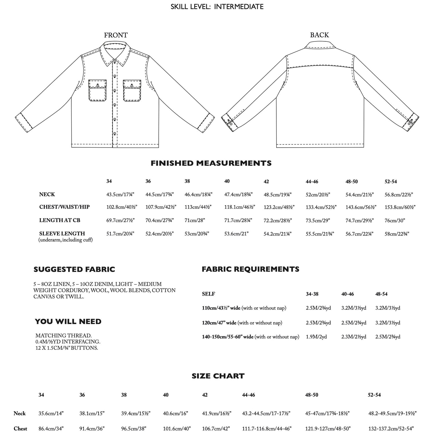 Merchant & Mills - Men’s Arbor Shirt/Jacket Pattern (UK 34-54)
