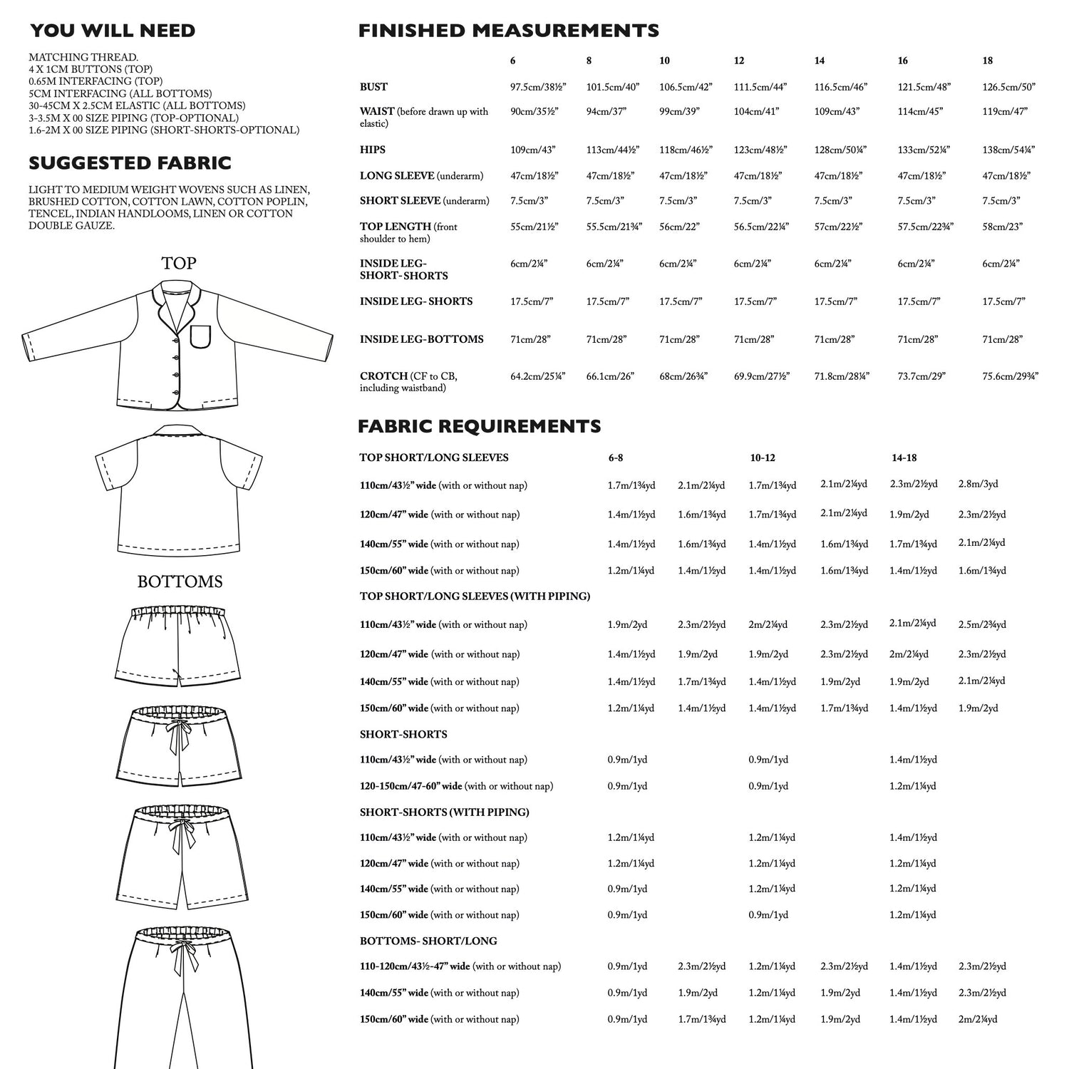 Merchant & Mills - Winnie Pyjamas Pattern (UK 6-18)
