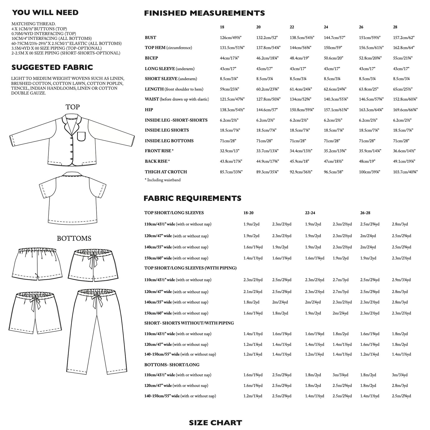 Merchant & Mills - Winnie Pyjamas Pattern (UK 18-28)