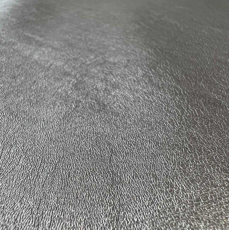 Metallic Leatherette Fabric Grey Pewter Full